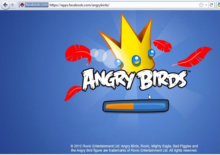 facebook angry bird friends not loading...ehite screen