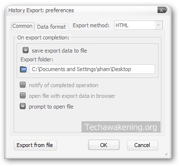 how to export firefox history