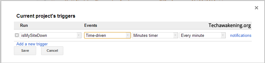 Set Google Docs Trigger Timer