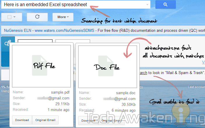 how to search inside attachments in Gmail