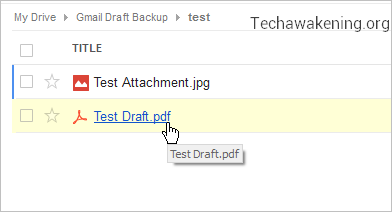 Gmail Drafts saved to Google Drive as PDF