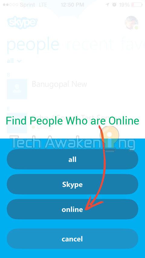 Skype 5 for iPhone 5 How to Find People Who are Online