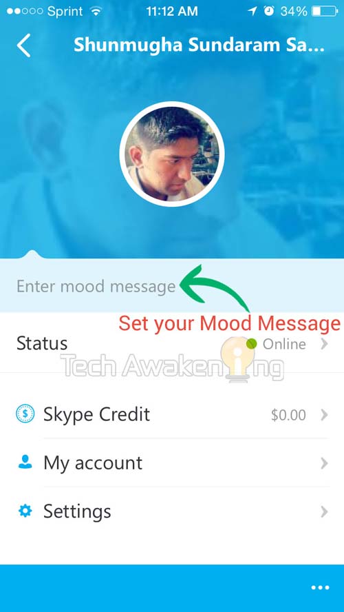 How to Set Mood Message in Skype 5 for iPhone